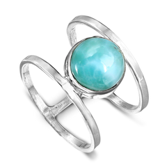 Larimar Sterling Silver Ring