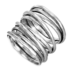 Chunky Wrap Wide Band Ring Sterling Silver