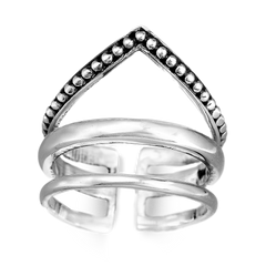 Chevron Sterling Silver Ring Great for Thumb