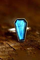 Coffin Labradorite Ring Sterling Silver