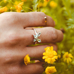 Butterfly Aquamarine Ring Sterling Silver