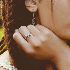 Butterfly Aquamarine Ring Sterling Silver