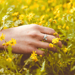 Butterfly Aquamarine Ring Sterling Silver