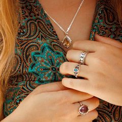 Labradorite Stars and Moon Ring