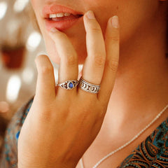 Labradorite Stars and Moon Ring