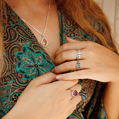 Labradorite Stars and Moon Ring