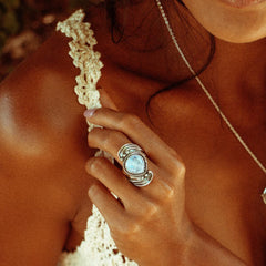 Bohemian Teardrop Moonstone Ring