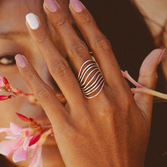 Ocean Waves Statement Ring