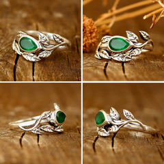 Leaves Green Onyx Ring