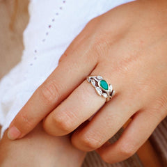 Leaves Green Onyx Ring