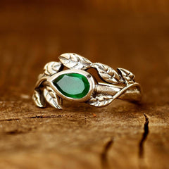 Leaves Green Onyx Ring