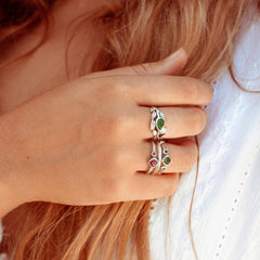 Leaves Green Onyx Ring