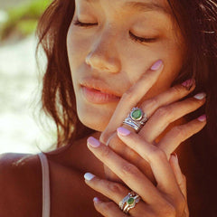 Leaves Onyx Fidget Ring