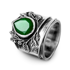 Leaves Onyx Fidget Ring