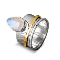 Moon and Moonstone Fidget Ring