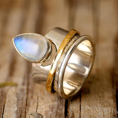 Moon and Moonstone Fidget Ring