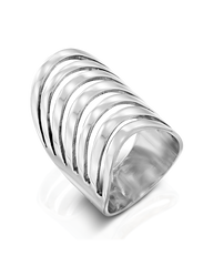 Full Finger Silver Statement Ring