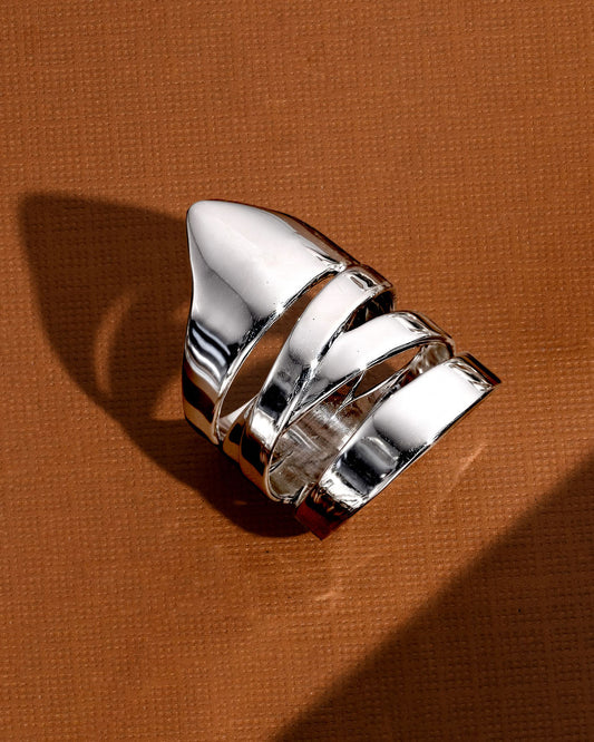 Chevron Warp Statement Ring