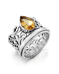 Citrine Teardrop Fidget Ring