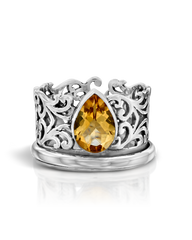 Citrine Teardrop Fidget Ring