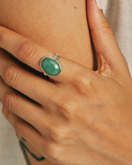 Green Aventurine Oval Ring