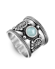 Boho Aquamarine Ring Sterling Silver