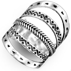 Boho Full Finger Ring Sterling Silver