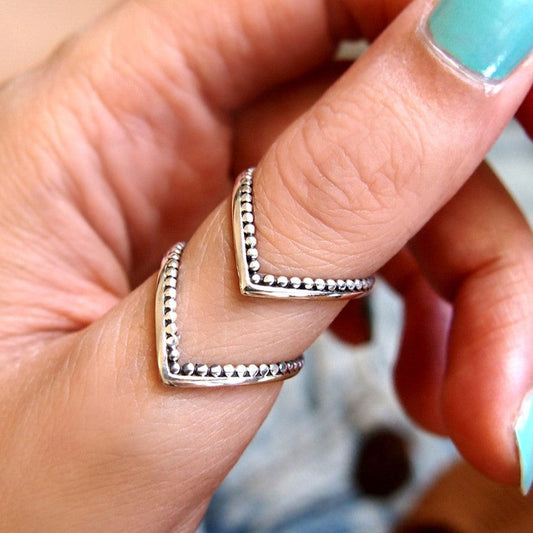 Double Chevron Statement Sterling Silver ring