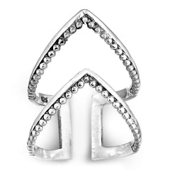 Double Chevron Statement Sterling Silver ring