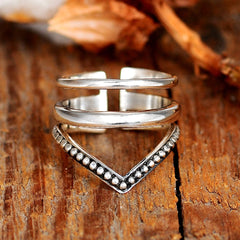 Chevron Sterling Silver Ring Great for Thumb