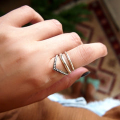 Chevron Sterling Silver Ring Great for Thumb