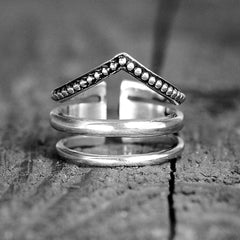 Chevron Sterling Silver Ring Great for Thumb