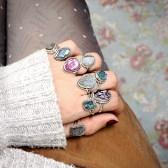 Natural Raw Amethyst Stone Ring