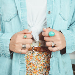 Large Turquoise Ring Sterling Silver