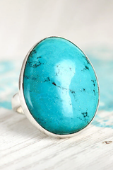 Large Turquoise Ring Sterling Silver