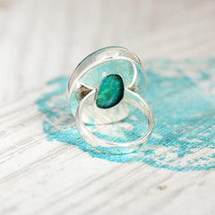 Large Turquoise Ring Sterling Silver