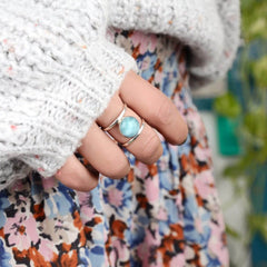 Larimar Sterling Silver Ring