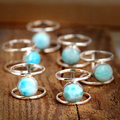 Larimar Sterling Silver Ring