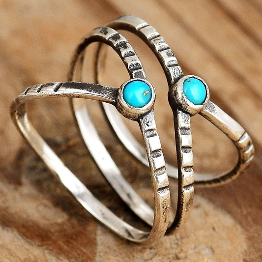 Sterling Silver Criss Cross Turquoise Ring