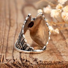 Angel Wings Moonstone Silver Ring