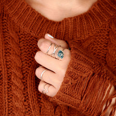 Natural Raw Apatite Wire Wrapped Ring Sterling Silver