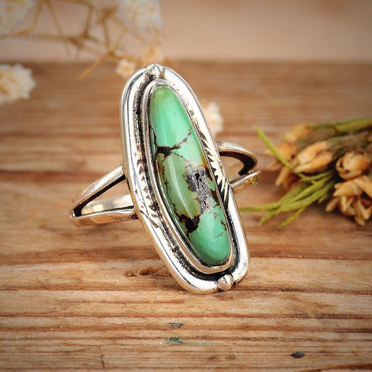 Southwestern Style Authentic Turquoise Ring Sterling Silver